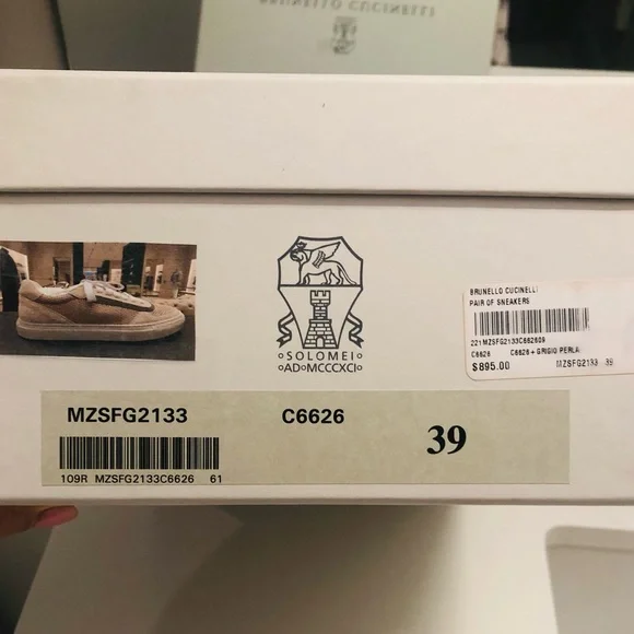 Brunello Cucinelli Beige and Silver/Black women’s Low-Top Sneakers - Picture 3 of 8